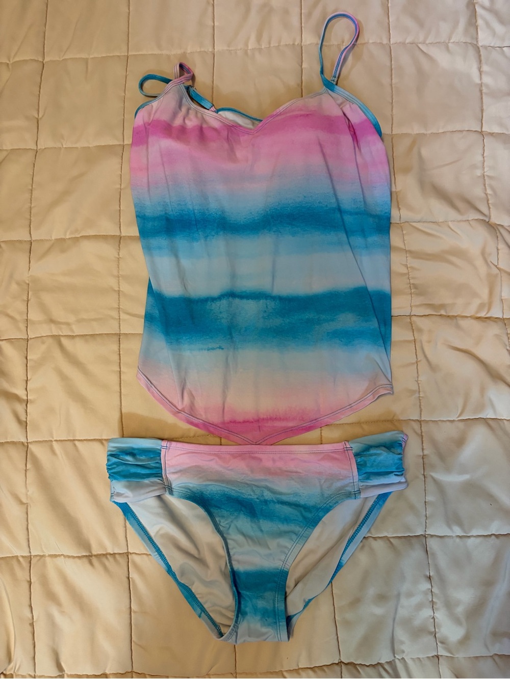 Maurices Pink and Blue Ombre Tankini Set